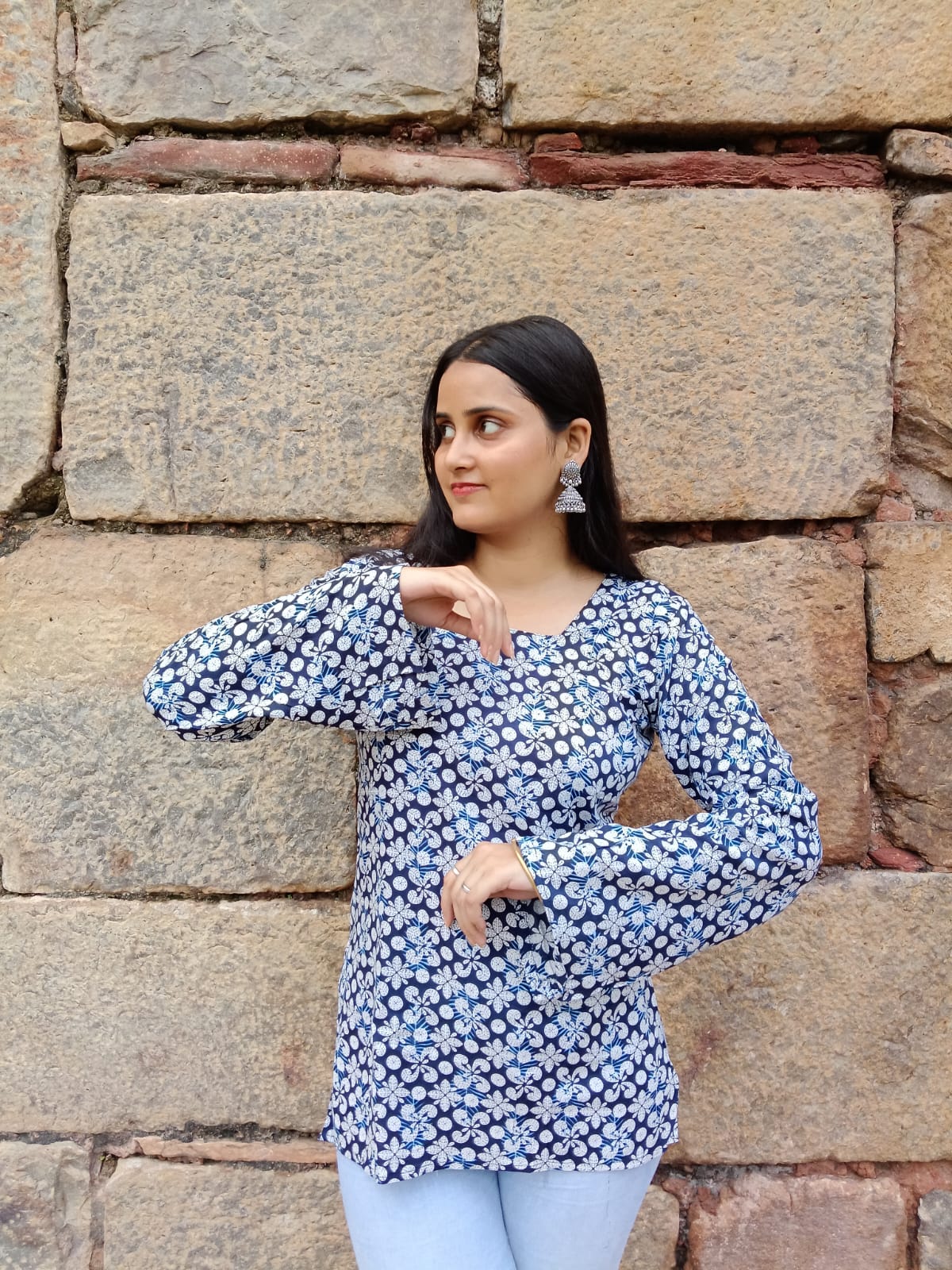 Blue bell full sleeves kurti